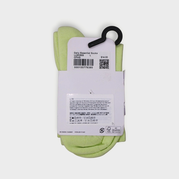 LULULEMON  Daily Essential Socks Unisex Quarter Length Size L CPNG NEW - Picture 3 of 5